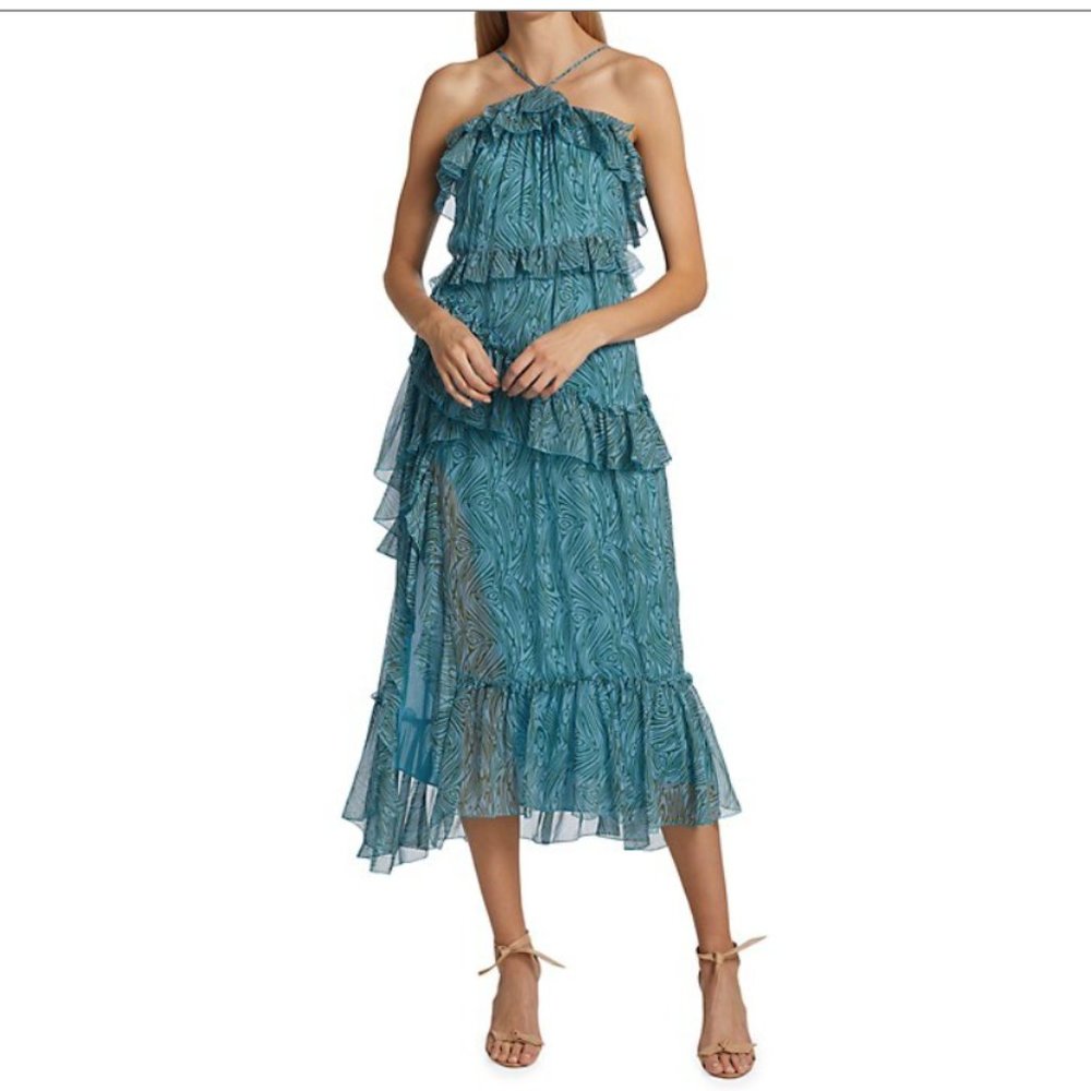 NWT Cinq à Sept Tiered Sleeveless Rayner Midi Dress size 10